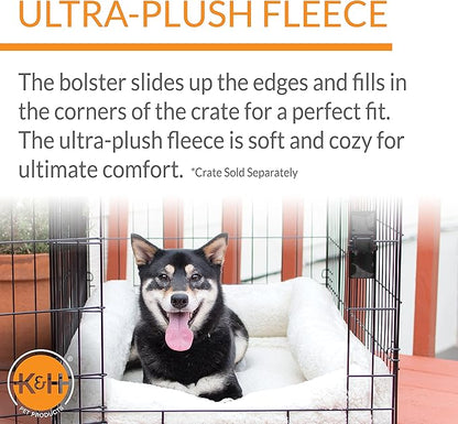 K&H Pet Products Ultra Plush Deluxe Bolster Dog Crate Pad