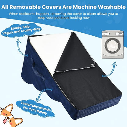 PAWSCRAT Dog Stairs 4 Steps 19.6 inch 30D Foam