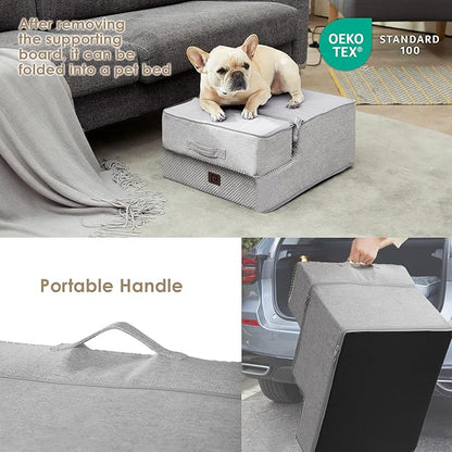 EHEYCIGA Dog Stairs for Small Dogs 13.5" H 3-Step Dog