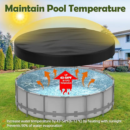 21FT Round Pool Cover Pool Covers for Above Ground Pools 210D Solar Pool Cover Heavy Duty Pool Covers Resist Tear and Fade
