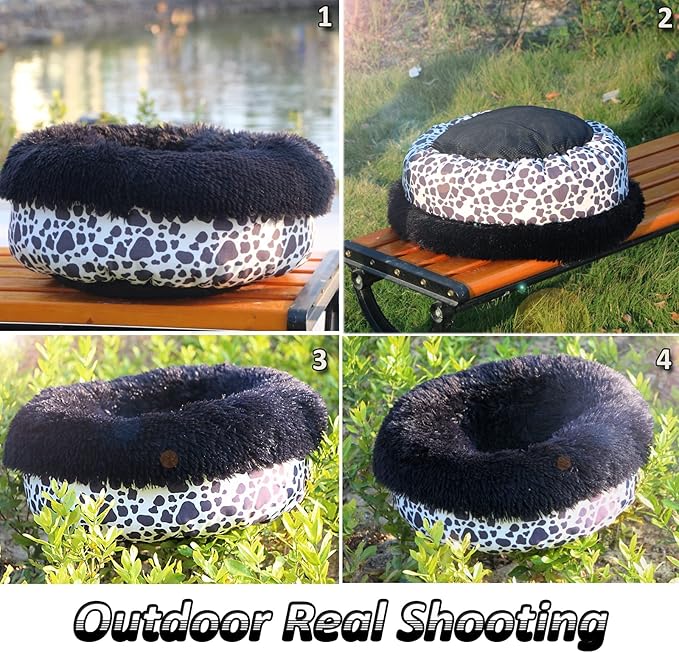 Cow Print Dog Bed for Small Size Dogs Washable