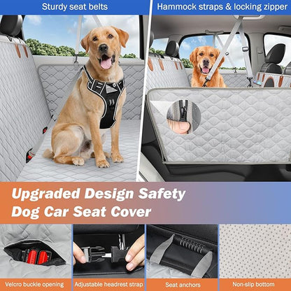 Dog Car Seat Cover for Back Seat 330lbs Waterproof