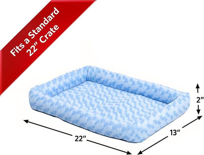 MidWest Homes for Pets Bolster Dog Bed 22L-Inch Blue Dog Bed or Cat Bed w/ Comfortable Bolster 22-Inch Dog