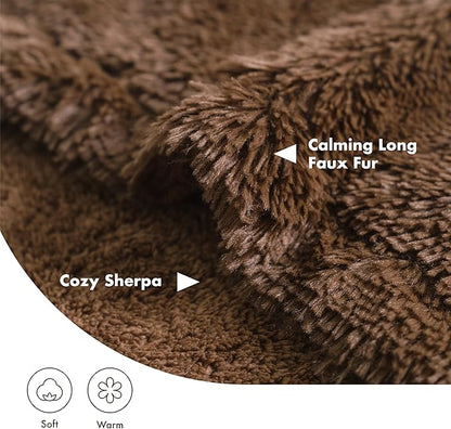 gogobunny Waterproof Plush Long Faux Fur Pet Throw Blanket Ultra Soft Fluffy Bed Couch Cover Washable (60x80 Inch 1), Chocolate)