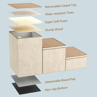 BEDELITE Dog Stairs for Small Medium or Large Dogs 3 Tiers 17" H,