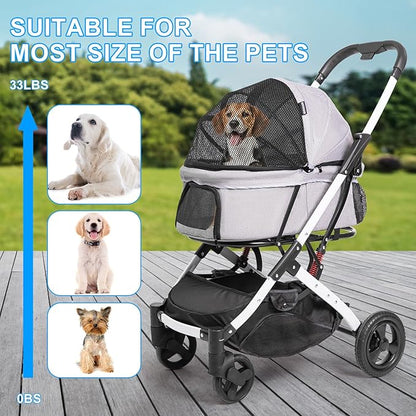 Pet Stroller for Middle Dogs Cats with Pets