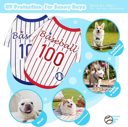 Paiaite Sleek Striped Dog Vest: Sleeveless Baseball-Style Dog Shirt