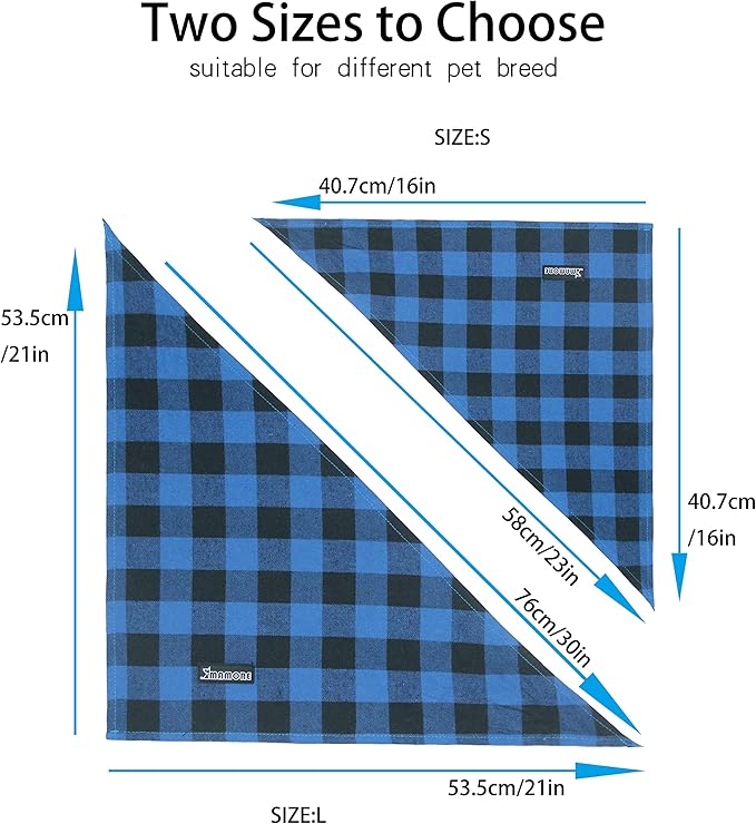 Adjustable Plaid Dog Bandanas 1PC Soft