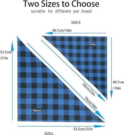 Adjustable Plaid Dog Bandanas 1PC Soft