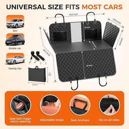 Hard Bottom Hold 400lbs Dog Car Seat Cover for Back Seat 7 Layer 40%, Thickened