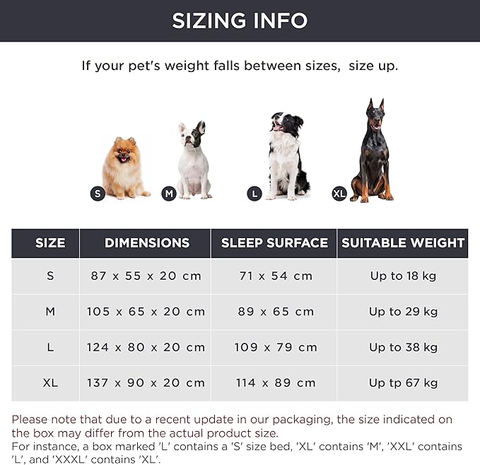 Bedsure Large Elevated/Raised Pet Cots Bed with Skid-Resistant Feet for Large Dogs