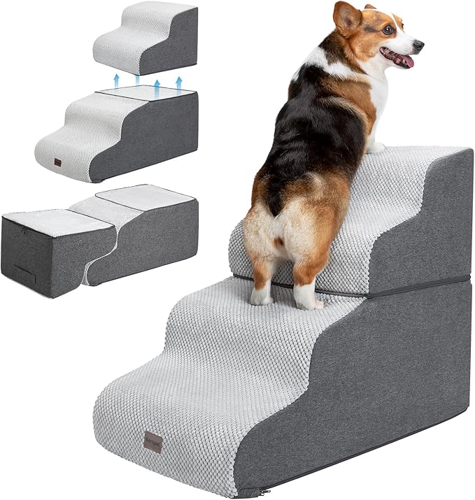 Dog Stairs for High Beds 4-Step Dog