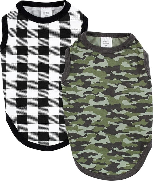 Luvable Friends Dog Pet Dog and Cats Cotton T-Shirts 2pk