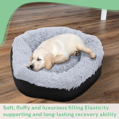 HOMBYS Indestructible Dog Bed Chew Proof Dog Bed for Aggressive Chewers with Faux Fur Surface Washable-20x20x8 inches