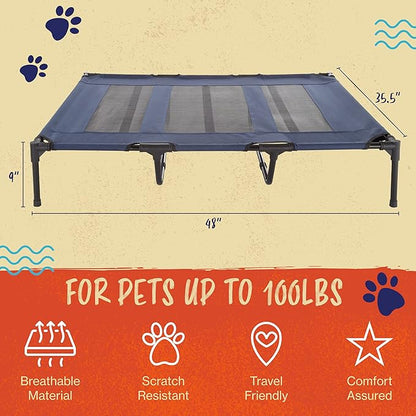 Elevated Dog Bed 48x35.5-Inch Portable 110lbs by