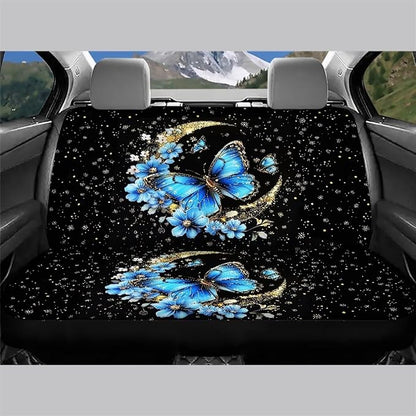 AFPANQZ Blue Butterfly Moon Full Wrap Car Seat