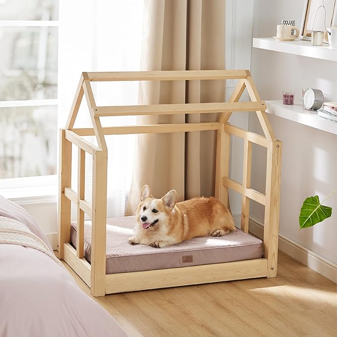 Bedsure Orthopedic Dog Bed for Medium Dogs 2-Layer Thick (30x20x3 Inches),