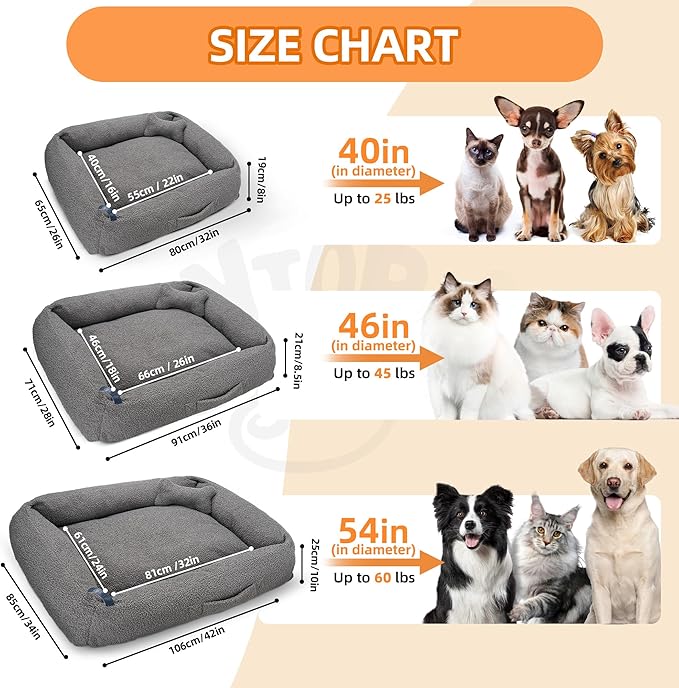 Sytopia Calming Dog Bed for Medium Dogs 54'' XXL