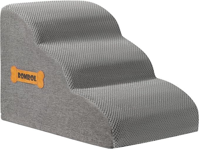 Romrol Dog Stairs Ramp for Bed 15.7”H 3