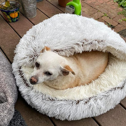 Cozy Dog Bed cat Bed with Cover cave for Small Dogs