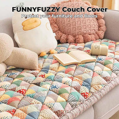 Pet Couch Covers for Sofa, Sofa Cover for Dogs Washable Dog Couch Cover Protector Floral Handmade Pure Cotton Furniture Covers for Large Dog (Iris, 27.6"×59.1")