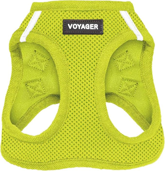 Voyager Step-in Air Dog Harness - All Weather Mesh Step in Vest Harness for Small and Medium Dogs and Cats by Best Pet Supplies - Harness (Lime Green), L (Chest: 18-20.5")