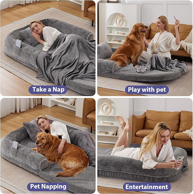 Human Dog Bed for Adult 71" x 46" x 9"