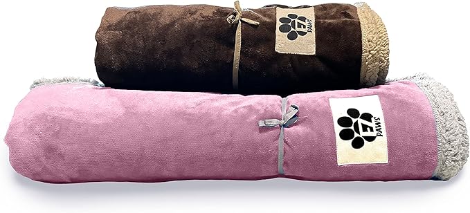 Waterproof Dog Blanket – Reversible Sherpa and Flannel Dog Blanket for Small, Medium, and Large Dogs