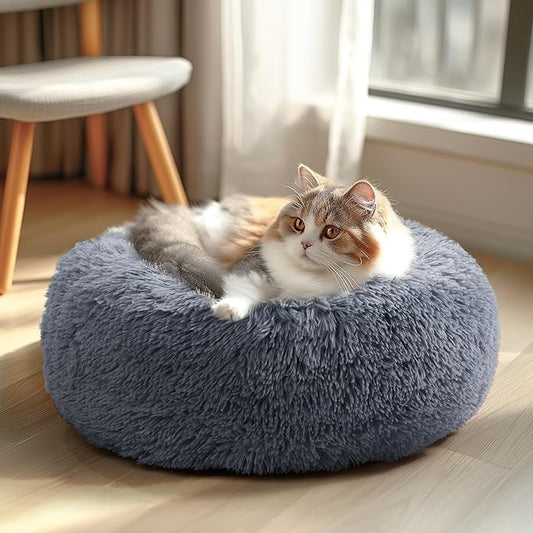 Veehoo Calming Cat Bed for Small Cats 20", Dark