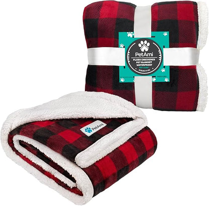 PetAmi WATERPROOF Dog Blanket for Medium Large Dog 60x40 Checker