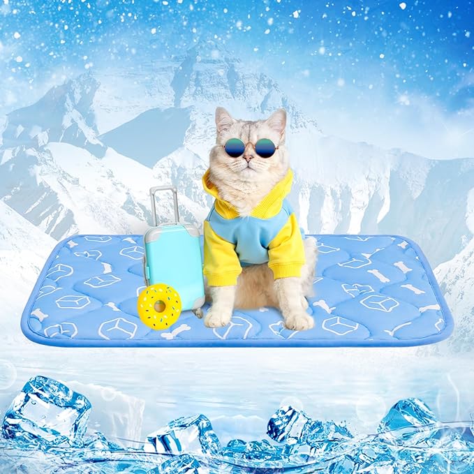 Rywell Dog Cooling Mat 2.0 24 * 18 Thicken Fiber(QMAX>0.5) for