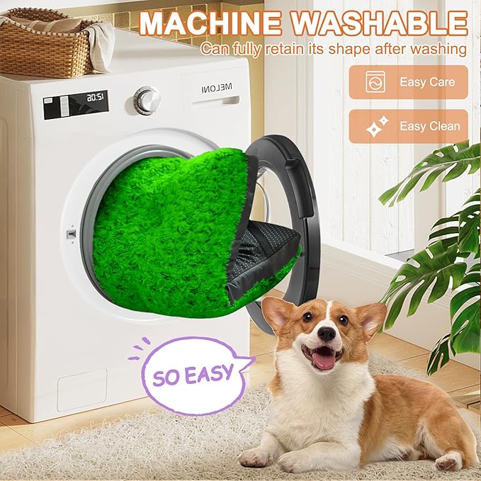 POCBLUE Deluxe Washable XXL Dog Bed Dog Crate Mat 48 inch Comfy Fluffy Kennel Pad Anti-Slip for Dogs Up to 110 lbs 48" x 30", Green