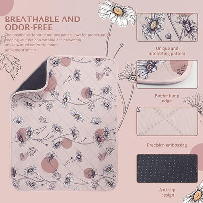 IEUUMLER Washable Pee Pads for Dogs Extra Large 71" x 71" 1 Pack EU007 (Pink 71"X71"-1pcs)