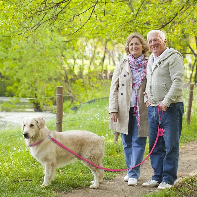 Waterproof Dog Leash Carabiner Leash for Dogs Soft 6ft*25mm*2.5mm Pink