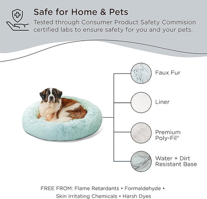 Best Friends by Sheri The Original Calming Donut Cat and Dog Bed in Shag Fur Baby Blue 45"