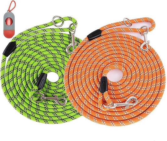 (2 Pack) Long Dog Leashes for Dog Training 15FT/30FT/50FT