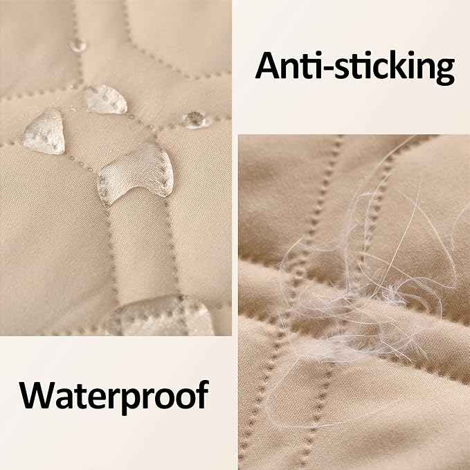 Waterproof Dog Bed Covers for Couch Protection Dog Pet Blanket Furniture Protector (82"x120",Beige+Ivory)