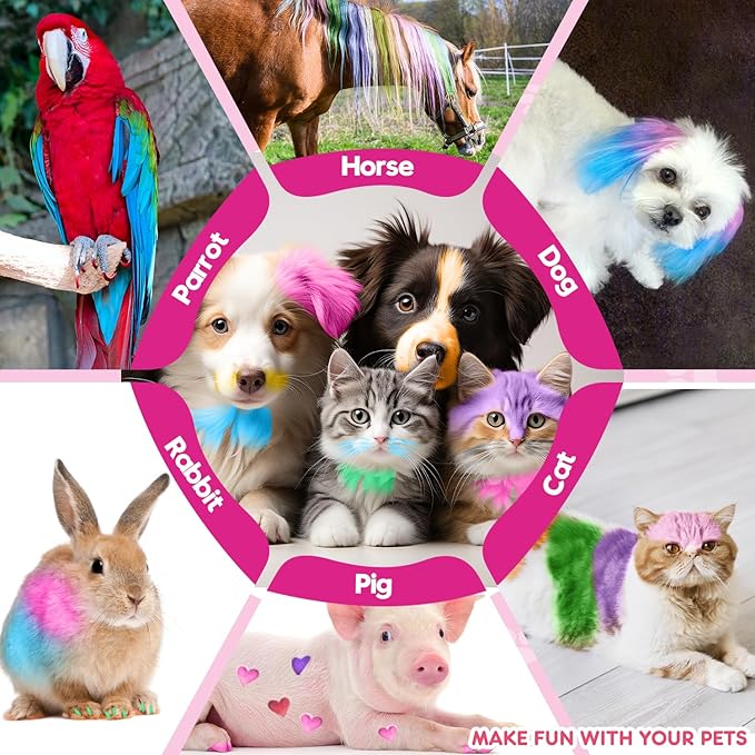 14 Color Washable Dog Hair Dye Paint Temporary Pet Fur Markers Dog Safe Hair Color Crayons for Small to Large Boy & Girl Puppy Stuff Accessories