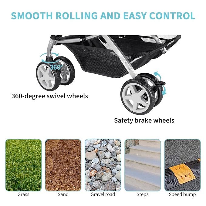 Double Pet Stroller 2 Dogs