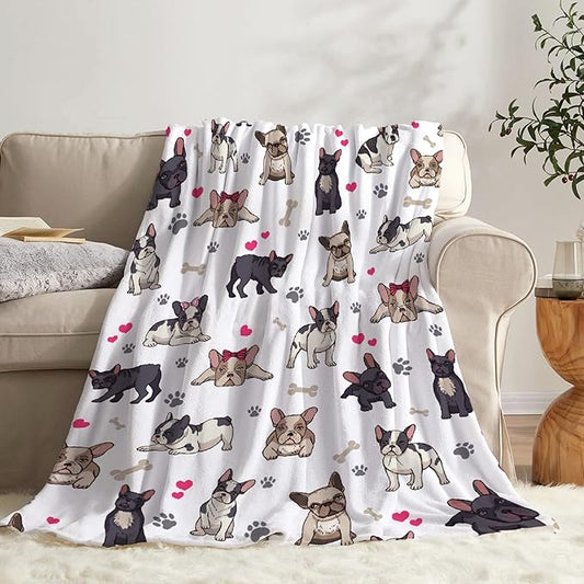 French Bulldog Pet Blanket Pet Dog Blanket Gifts Super Soft Bulldog Blanket for Dog 120"x90" for