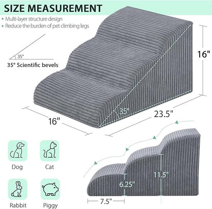 Dog Stairs & Steps for High Beds 3 Steps (H:16")