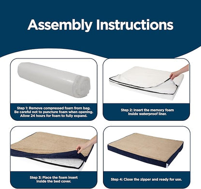 La-Z-Boy Petmate Bentley Orthopedic Foam Large Dog Bed (36 x 28 x 3 inches) 50lbs with