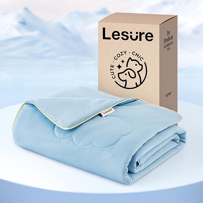 Lesure Premium Cooling Dog Blankets for Bed Q-MAX>0.4，Durable Self 60x80