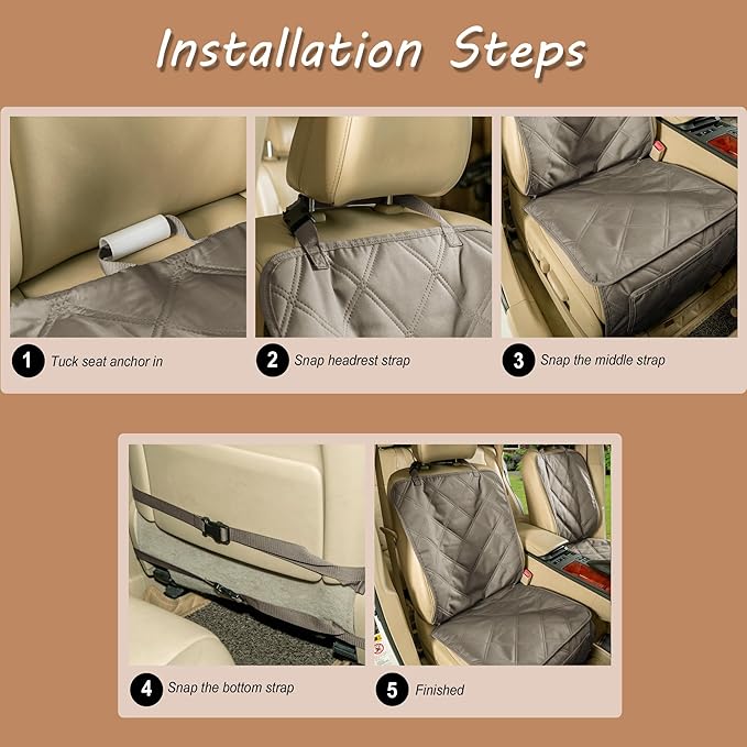 YESYEES Dog Front Seat Covers for Cars 2 Pack 4 Nonslip