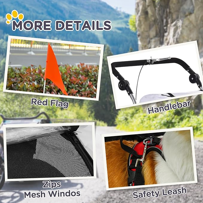 Aosom Dog Bike Trailer 2-in-1 Pet Stroller