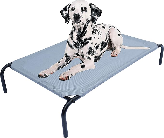 PHYEX Heavy Duty Steel-Framed Portable Elevated Pet Bed 43.5" L 25.5" W 7.8" H(M,