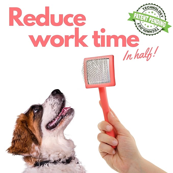 Pet Slicker Brush With Soft Massage Grooming Stainless Steel Pins