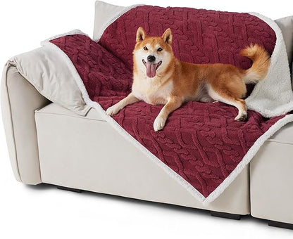Bedsure Waterproof Dog Blankets for Large Dogs 40"x50", Burgundy