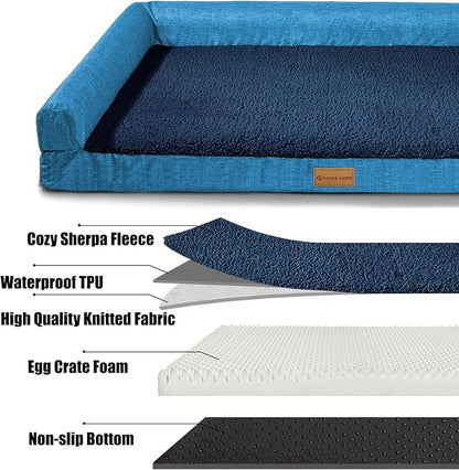 Patas Lague Orthopedic Dog Bed for Medium Dogs 30''X20''