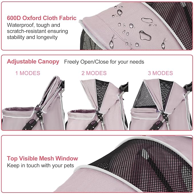 Pet Stroller 3 Wheel,